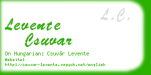 levente csuvar business card