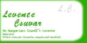 levente csuvar business card